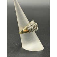 Ladies 9ct Yellow Gold Diamond Cluster Ring