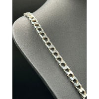 Unisex 925 Sterling Silver Square Curb Link Necklace