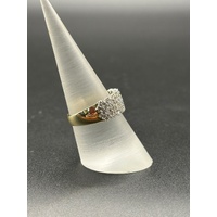 Ladies 9ct Yellow Gold Diamond Cluster Ring