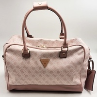 Guess Pink Monogram Duffle Bag Travel Weekender Luggage Carry Strap