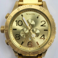 NIXON The 51-30 Chrono Gold Tone Mens Watch 300M Stainless Steel 
