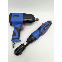 Mechpro 14pc Air Ratchet Impact Wrench Pneumatic Tool Set with Case
