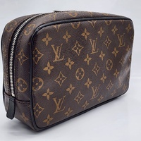 Louis Vuitton Monogram Trousse De Toilette Brown Canvas Cosmetic Bag + COA