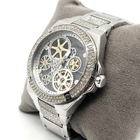 Guess Big Reveal GW0323G1 Mens Silver Stainless Steel Skeleton Watch