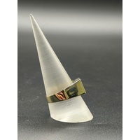 Mens 9ct Yellow Gold Diamond Signet Ring
