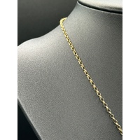 Ladies 9ct Yellow Gold Belcher Link Chain & Double Heart Diamond Pendant