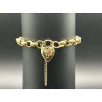 Ladies 9ct Yellow Gold Oval Belcher Link Bracelet