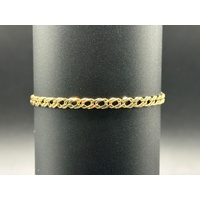 Unisex 9ct Yellow Gold Double Curb Link Bracelet