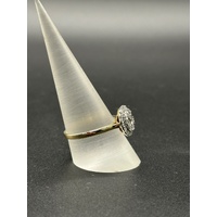 Ladies 14ct Yellow Gold Diamond Cluster Ring