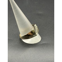 Mens 9ct Yellow Gold Diamond Signet Ring