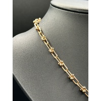Ladies 17ct Rose Gold Paperclip Link Necklace
