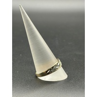 Men’s 10ct Yellow Gold 0.04ct Diamond Vine Pattern Ring