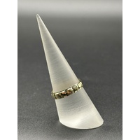 Unisex 9ct Yellow Gold Laser Cut Pattern Band Ring