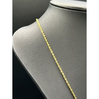 Unisex 18ct Yellow Gold Rope Link Chain Necklace