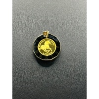 Unisex 18ct Yellow Gold Tuvalu 2004 Coin Pendant