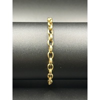 Ladies 9ct Yellow Gold Oval Belcher Link Bracelet