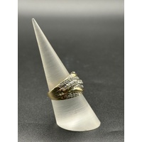 Ladies 10ct Yellow Gold Diamond Cluster Ring