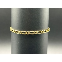Unisex 9ct Yellow Gold Figaro Link Bracelet