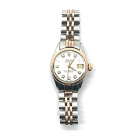 Vintage Rolex Datejust Lady 6517 26mm 18K Rose Gold Automatic MOP Diamond Dial