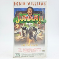 Jumanji VHS 1995 Robin Williams Columbia TriStar Movie Tape