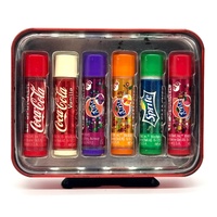 Coca-Cola Lip Smacker Vintage Tin 6 Pack Flavoured Lip Balm Gift Set