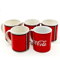 Coca-Cola Gibson Vintage Red Classic Logo Coffee Mug Set 5 Pieces