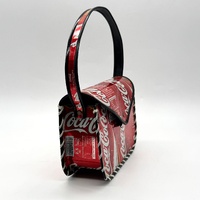 Coca-Cola Handmade Recycled Soda Can Tote Handbag Purse Red Silver