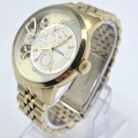 Fossil Townsman ME1137 Men's Gold-Tone Hybrid Quartz Automatic Skeleton Watch