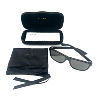 Gucci GG0010S 001 58mm Black Square Sunglasses Signature Stripe with Case