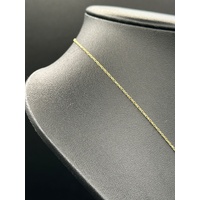 Unisex 9ct Yellow Gold Figaro Link Necklace & Letter M Pendant
