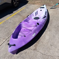 Aquayak Scout 3m Fishing Kayak Purple 150kg Paddle Trolley Sit on Top