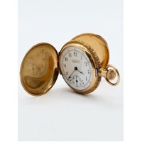 American Waltham Vintage 14K Gold Pocket Watch 1897 Antique Hunter Case