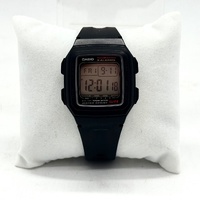 CASIO F-201WA Mens Digital Watch 5 Alarms 10 Year Battery Black Resin