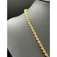 Unisex 18ct Yellow Gold Rope Twist Necklace