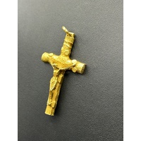 Unisex 21ct Yellow Gold Religious Crucifix Pendant 14.5g