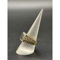 Mens 10ct Yellow Gold Diamond Ring