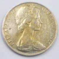 1966 Australian Round 50 Cent Coin 80% Silver Royal Australian Mint Elizabeth II