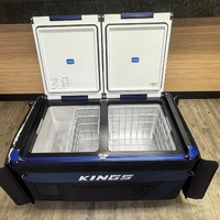 Kings 90L Dual Zone Portable Fridge Freezer 12V 24V Compressor Camping Case