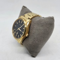 Citizen Mens Quartz Watch Gold Tone Black Dial Date 100M 1112-S121451