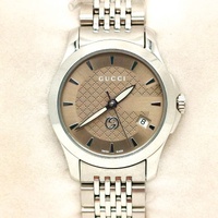 Gucci G-Timeless 126.5 26mm Ladies Watch YA1265007 Brown Dial Steel Bracelet