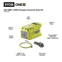 RYOBI R18BT150C ONE+ 18V 150W Inverter & 12V Car Charger Pack