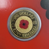 2022 $2 Red Poppy Remembrance Day C Mintmark Coloured UNC Coin Royal Australian Mint