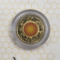 2022 Royal Australian Mint $2 Honey Bee C Mintmark Coloured UNC Coin Carded