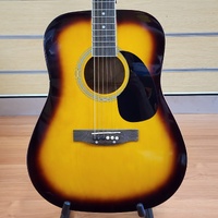 Sunburst Dreadnought Acoustic Guitar 6 String Folk Musical Instrument