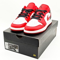 Nike Air Jordan 1 Low GS Size 6Y Sneakers White Gym Red Black 553560-163