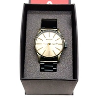 Nixon Sentry SS Mens Watch 42mm Vintage White Surplus Steel Quartz