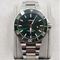 Oris Aquis Date Automatic Men's Watch Green Dial Stainless Steel Sapphire Box