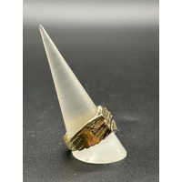 Mens 9ct Yellow Gold Harley Davidson Shield Design Ring
