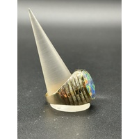 Mens 9ct Yellow Gold Opal Ring
