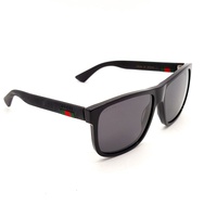 Gucci GG0010S 001 58mm Matte Black Square Sunglasses with Signature Stripe + COA